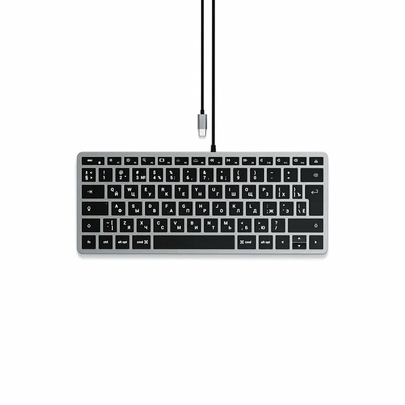 Клавиатура Satechi Slim W1 USB-C Wired Keyboard-RU, серый космос