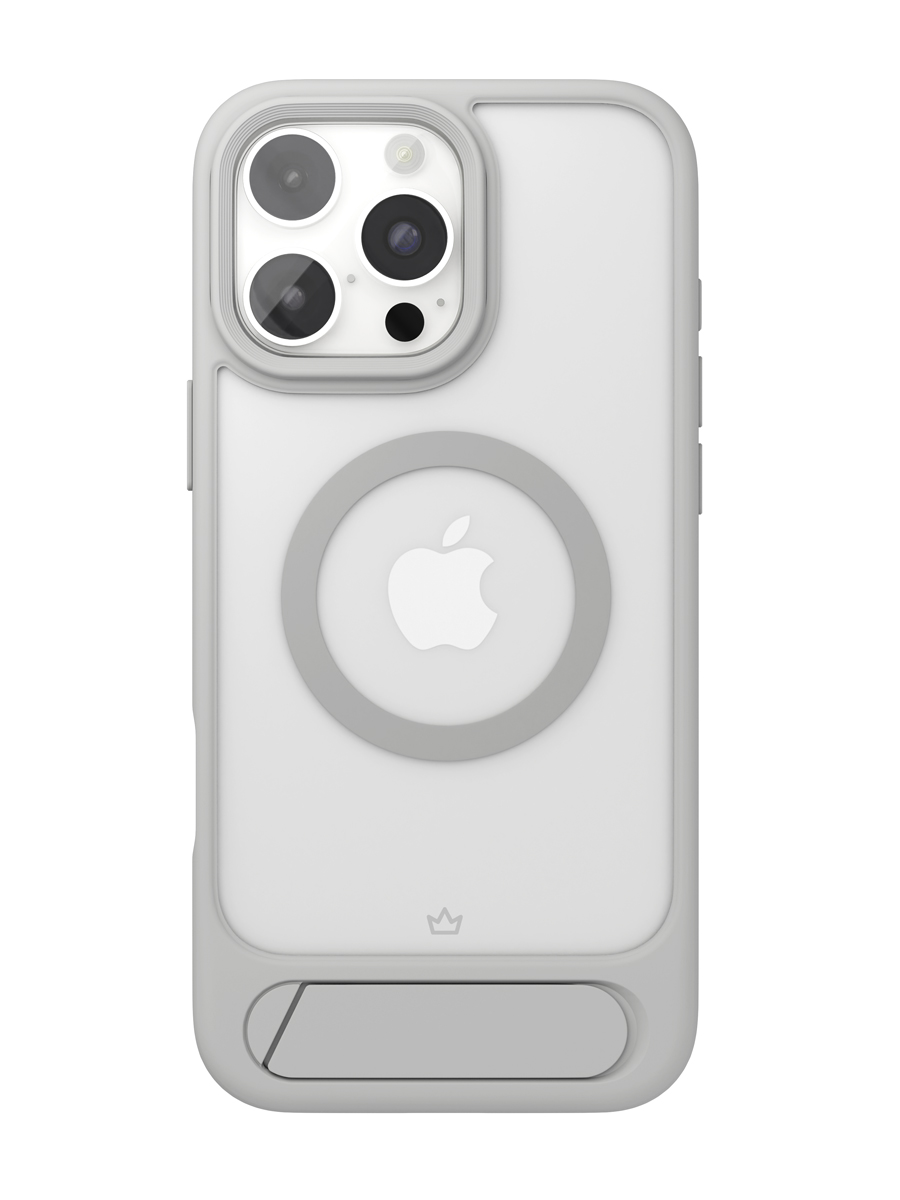 На фото изображено Чехол защитный VLP Reels Case с MagSafe для iPhone 16 Pro Max, серый