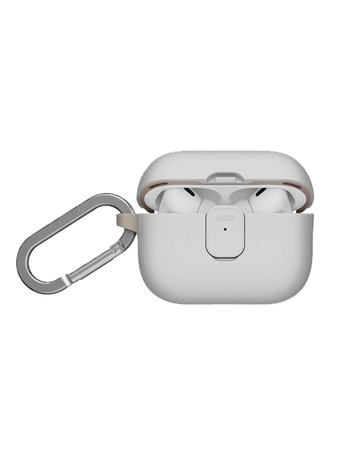 Фото Чехол Uniq CLYDE Lock case для AirPods Pro 3, Mist Grey/Khaki На фото изображено Чехол Uniq CLYDE Lock case для AirPods Pro 3, Mist Grey/Khaki