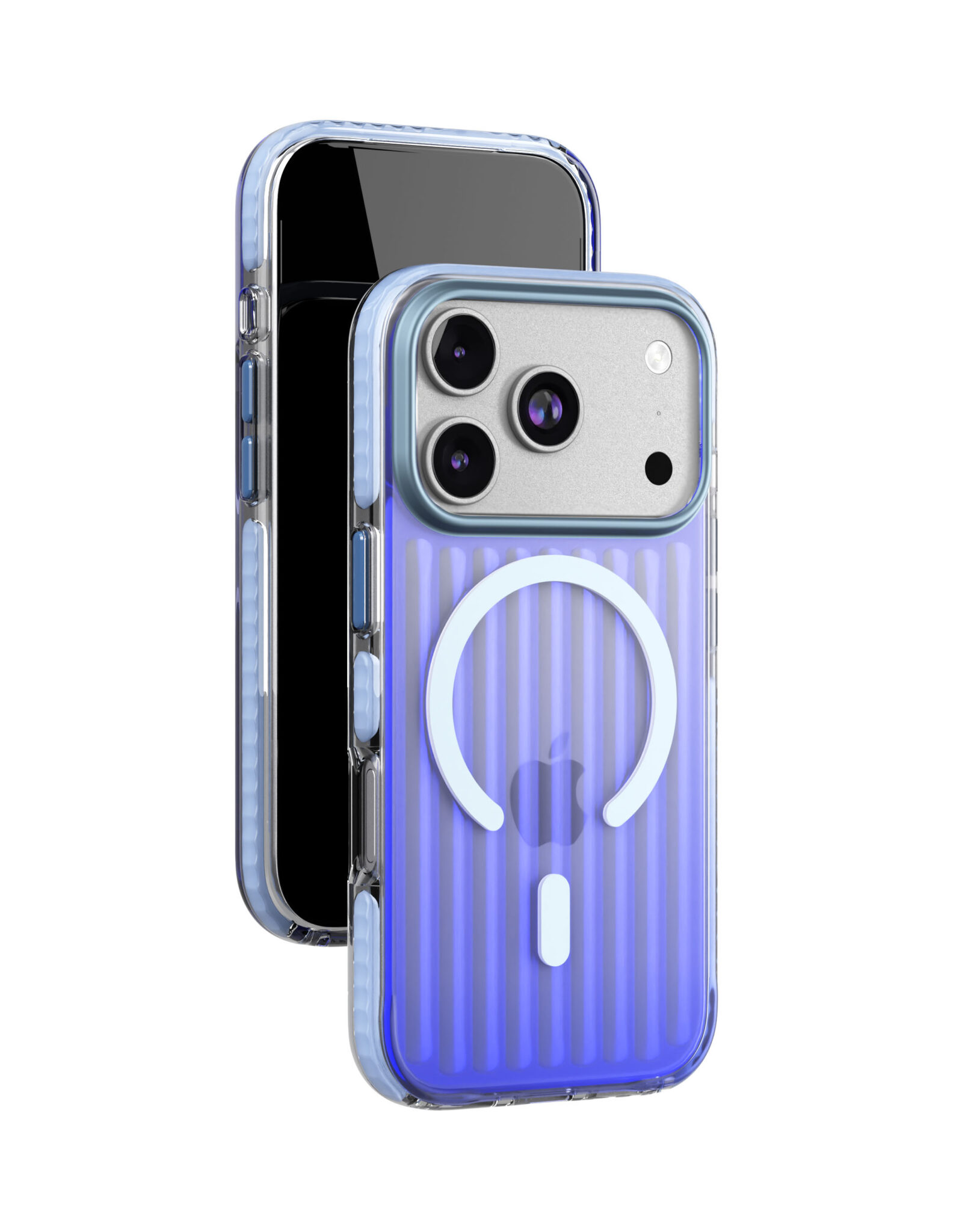 На фото изображено Чехол защитный VLP Pulse Case с MagSafe для iPhone 17 Pro, синий