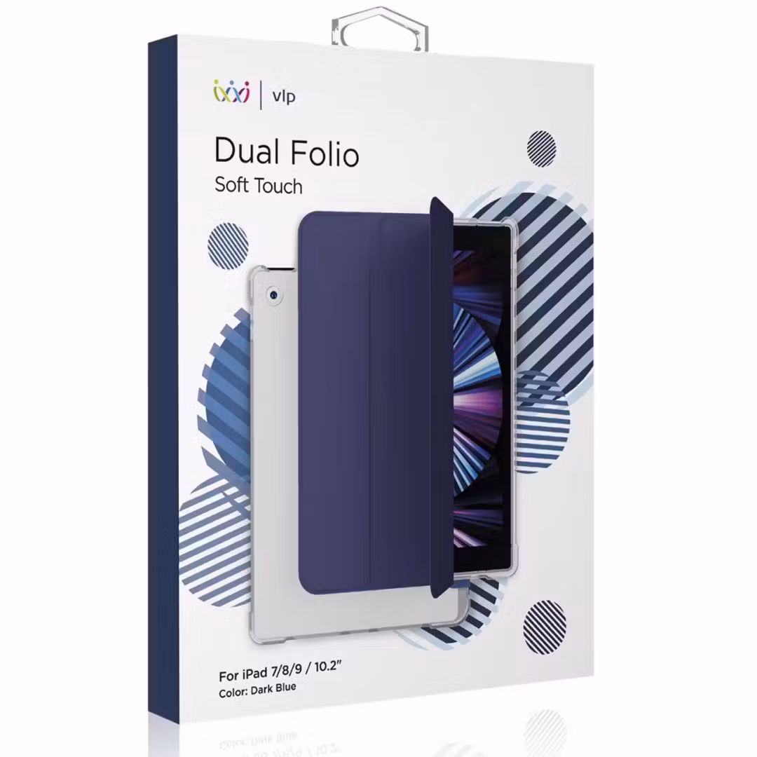 Чехол защитный VLP Dual Folio для iPad 7/8/9, тёмно-синий