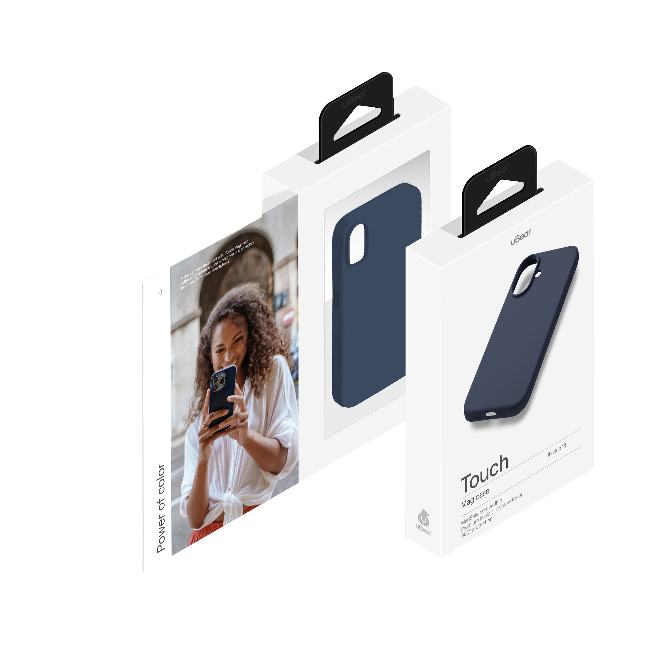 Чехол защитный uBear Touch Mag Case для iPhone 16, темно-синий