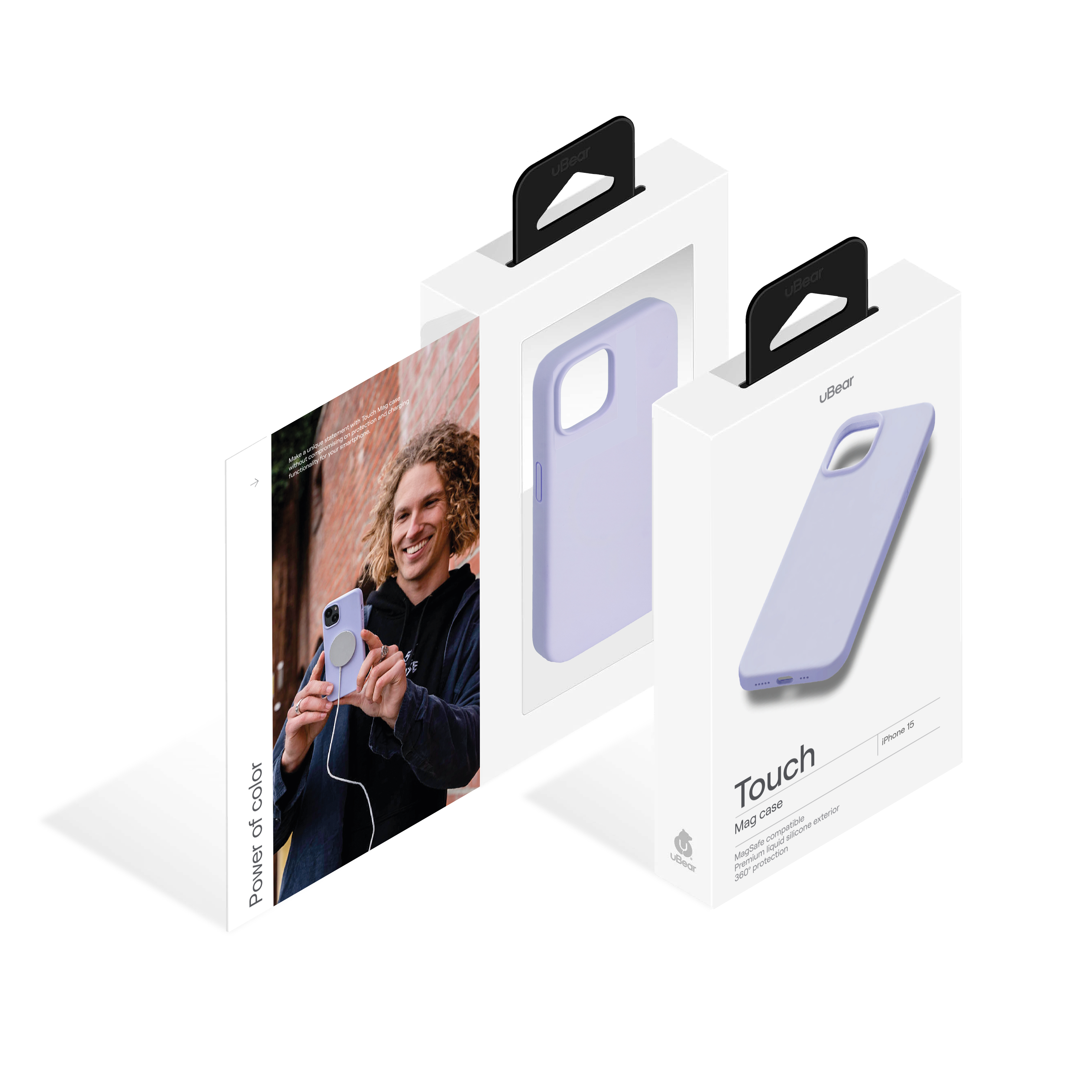 Чехол защитный uBear Touch Mag Case для iPhone 15, лавандовый
