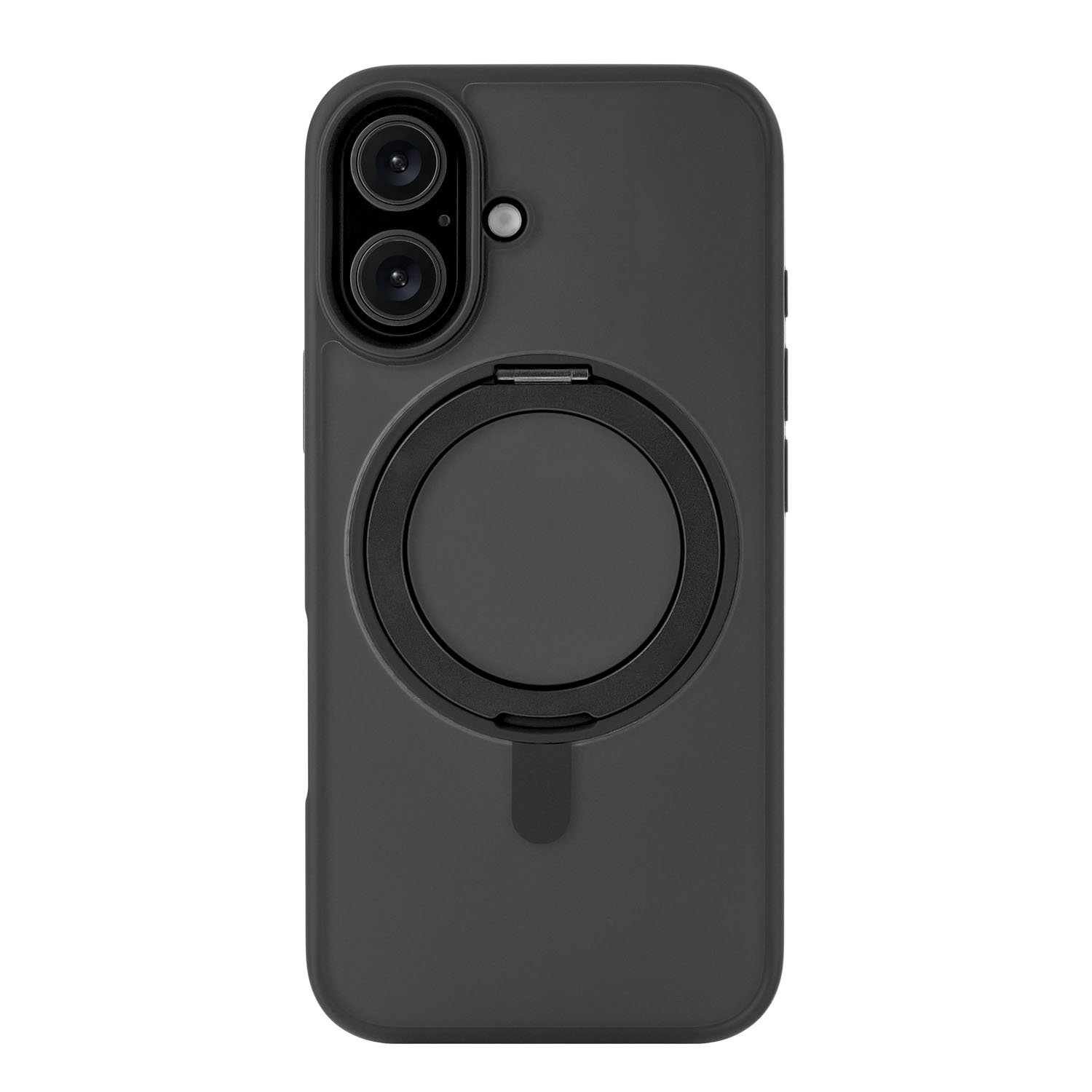 На фото изображено Чехол защитный uBear Clip 360 Mag Case для iPhone 16, с магнитной подставкой, черный