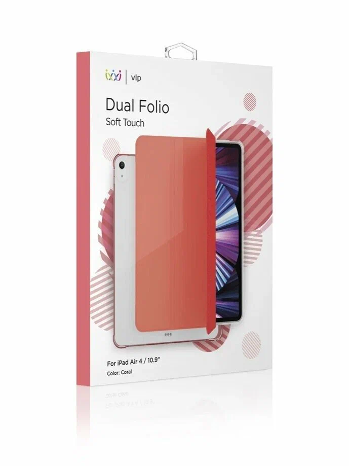 Чехол защитный VLP Dual Folio для iPad Air 10.9'', коралловый