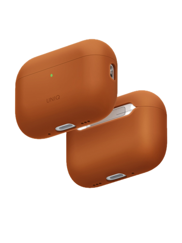 Фото Чехол Uniq LINO для AirPods Pro 3, Sunset Orange На фото изображено Чехол Uniq LINO для AirPods Pro 3, Sunset Orange