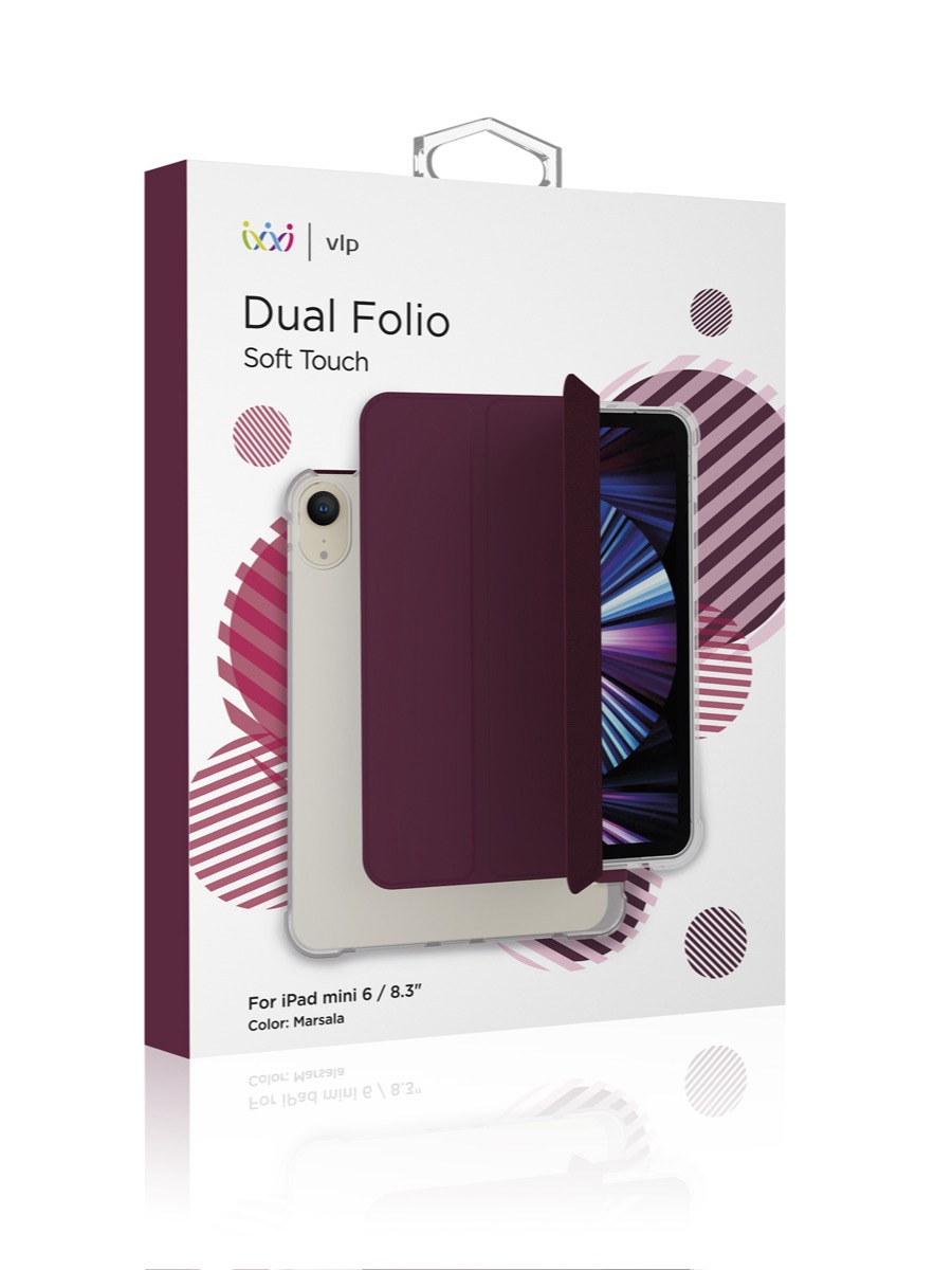 Чехол защитный VLP Dual Folio для iPad mini 6, марсала