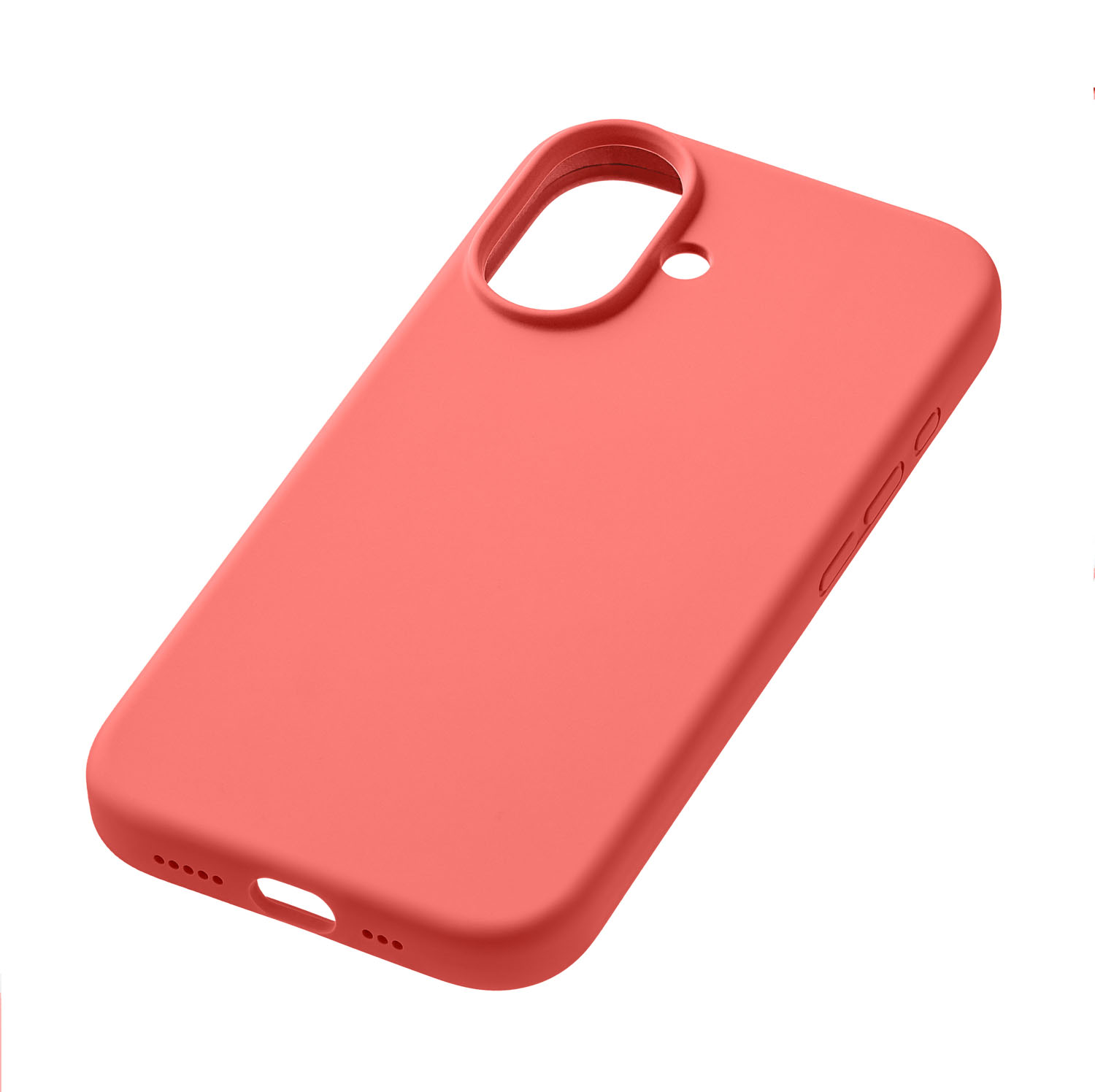 На фото изображено Чехол защитный uBear Touch Mag Case для iPhone 16, коралловый