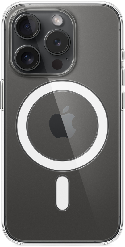 На фото изображено Чехол Apple Clear Case MagSafe для iPhone 15 Pro, прозрачный