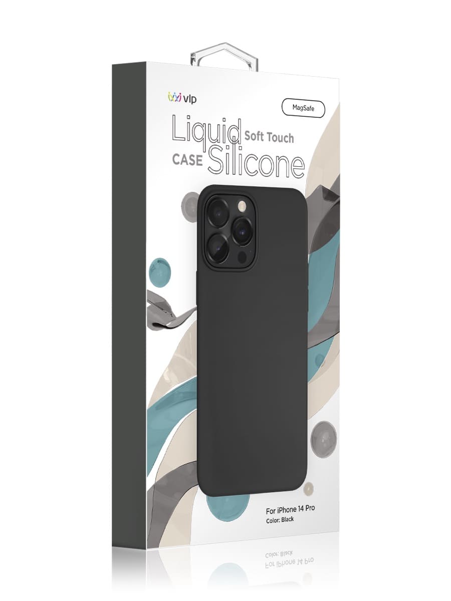 На фото изображено Чехол защитный VLP Silicone case с MagSafe для iPhone 14 Pro, черный
