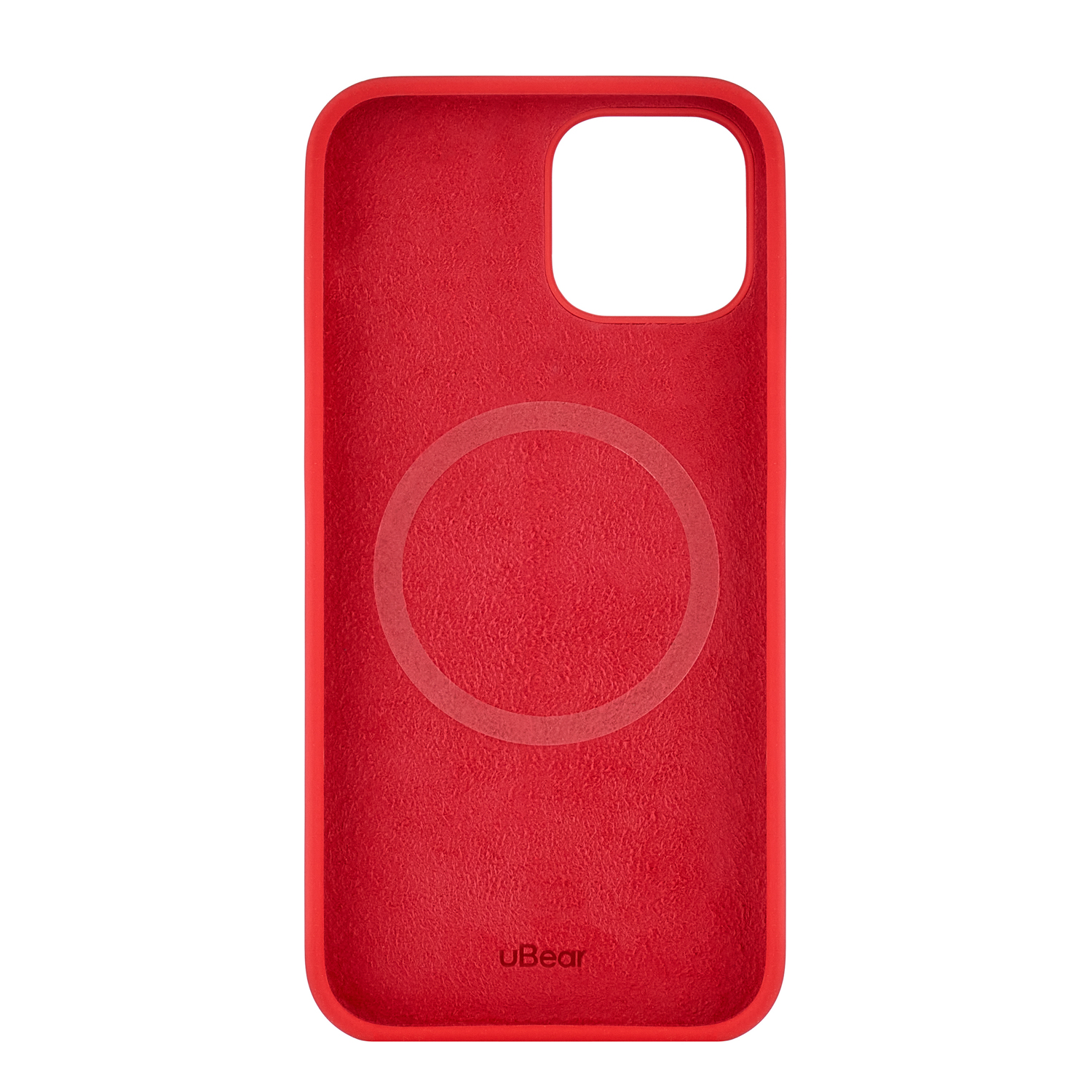 На фото изображено Чехол защитный uBear Touch Mag Case для iPhone 14, красный
