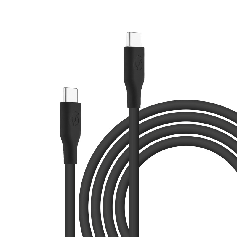 Зарядный кабель uBear Life USB-C/USB-C, 100W, 2м, чёрный Зарядный кабель uBear Life USB-C/USB-C, 100W, 2м, чёрный