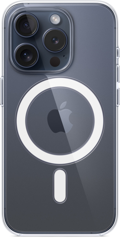 На фото изображено Чехол Apple Clear Case MagSafe для iPhone 15 Pro, прозрачный