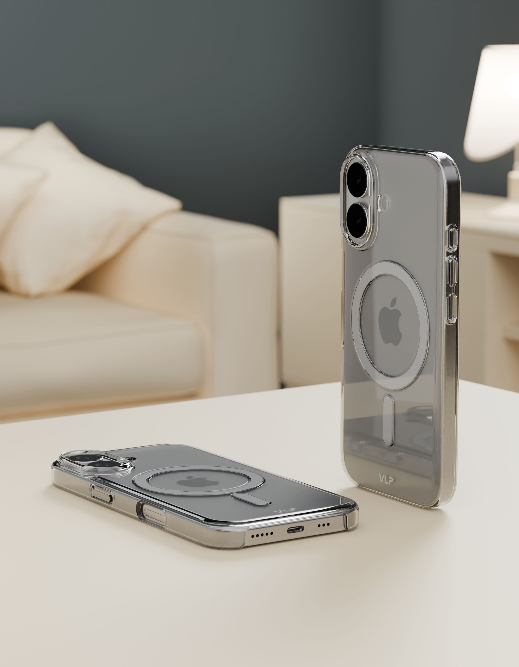 На фото изображено Чехол защитный VLP Puro Case с MagSafe для iPhone 17, прозрачный