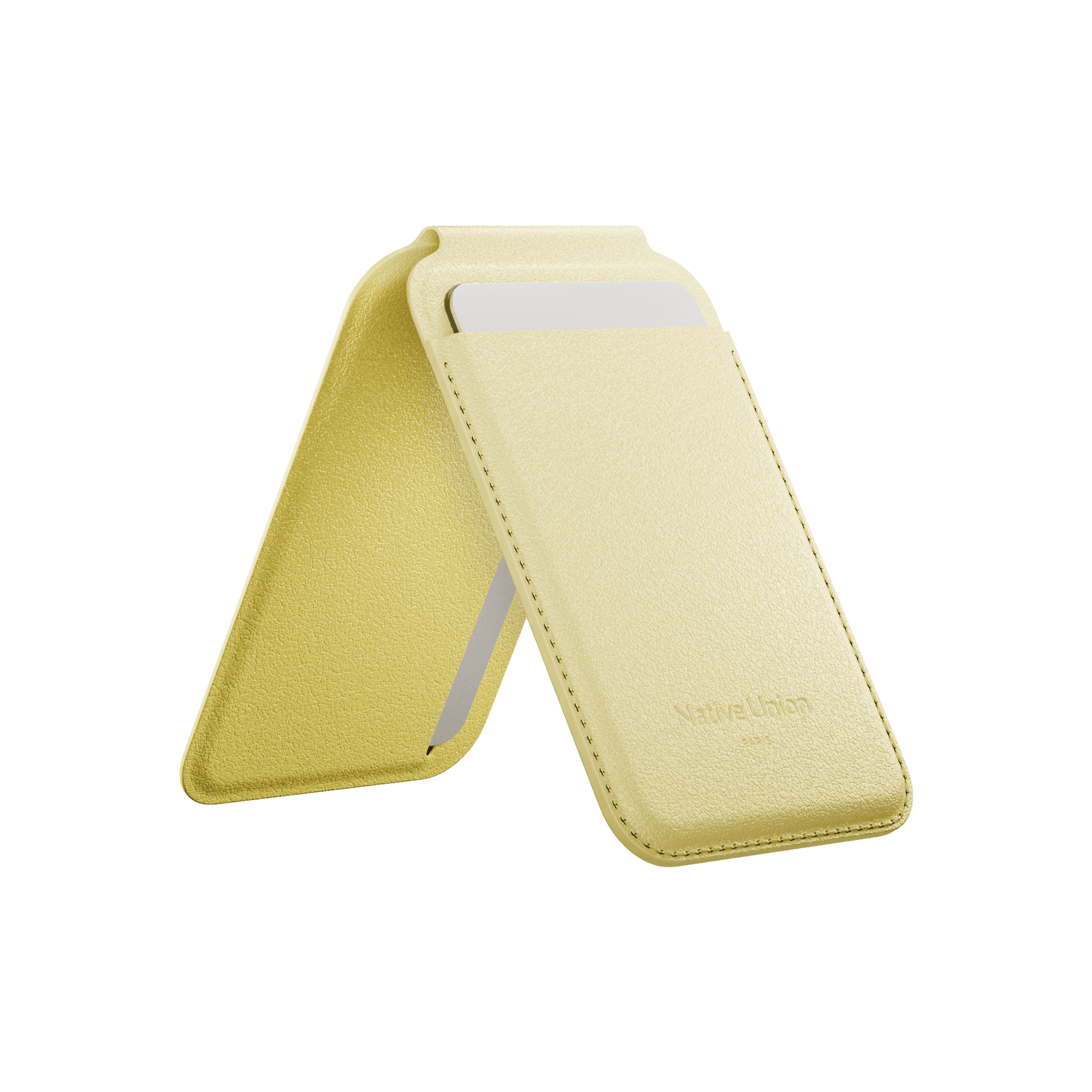 На фото изображено Чехол-бумажник Native Union Active Wallet Stand, лимон