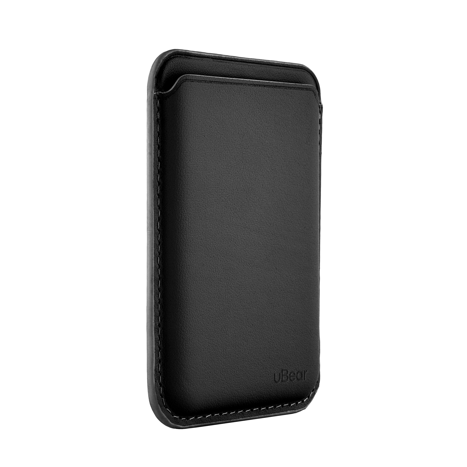 На фото изображено Магнитный кардхолдер uBear Leather Shell, чёрный