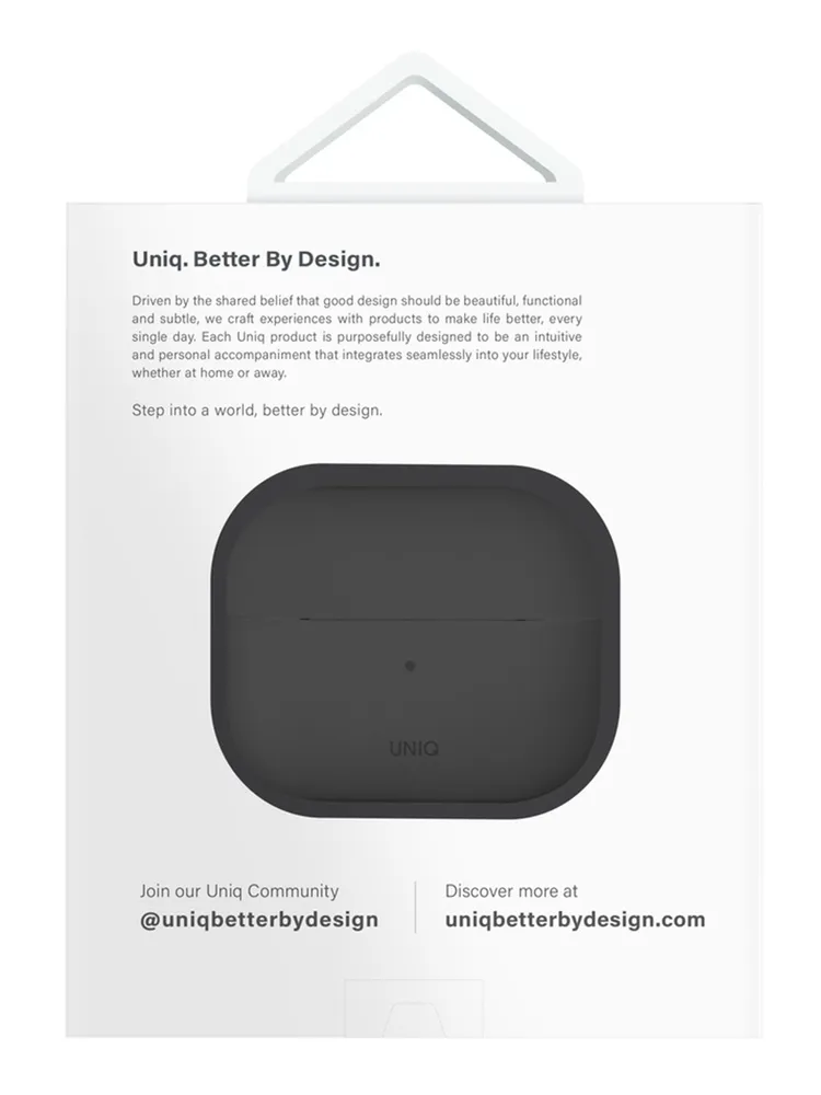 Защитный чехол Uniq Lino Silicone Case для Airpods 4, темно-серый