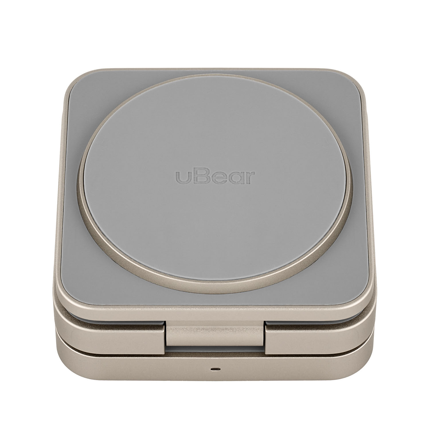 Фото Беспроводное зарядное устройство uBear Balance с поддержкой MagSafe, натуральный титан На фото изображено Беспроводное зарядное устройство uBear Balance с поддержкой MagSafe, натуральный титан