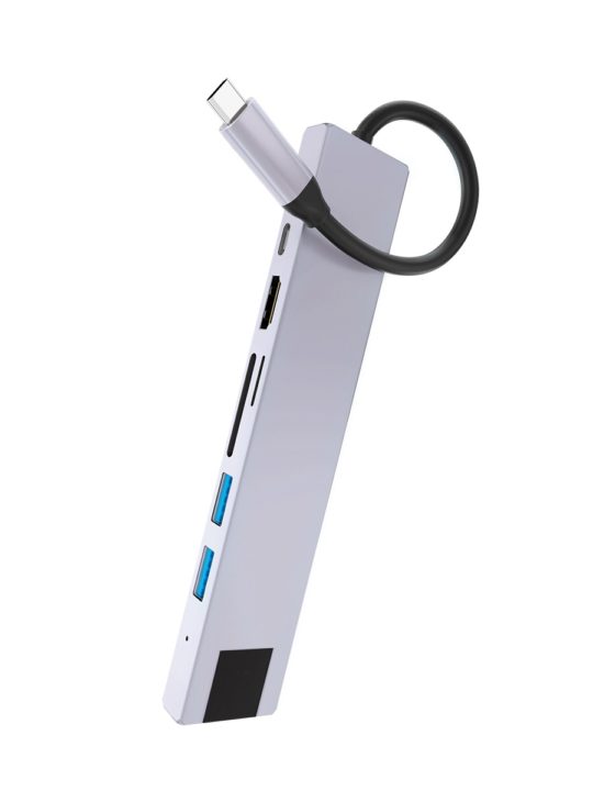 Адаптер VLP USB-C Multiport Hub 7 в 1, серебристый Адаптер VLP USB-C Multiport Hub 7 в 1, серебристый
