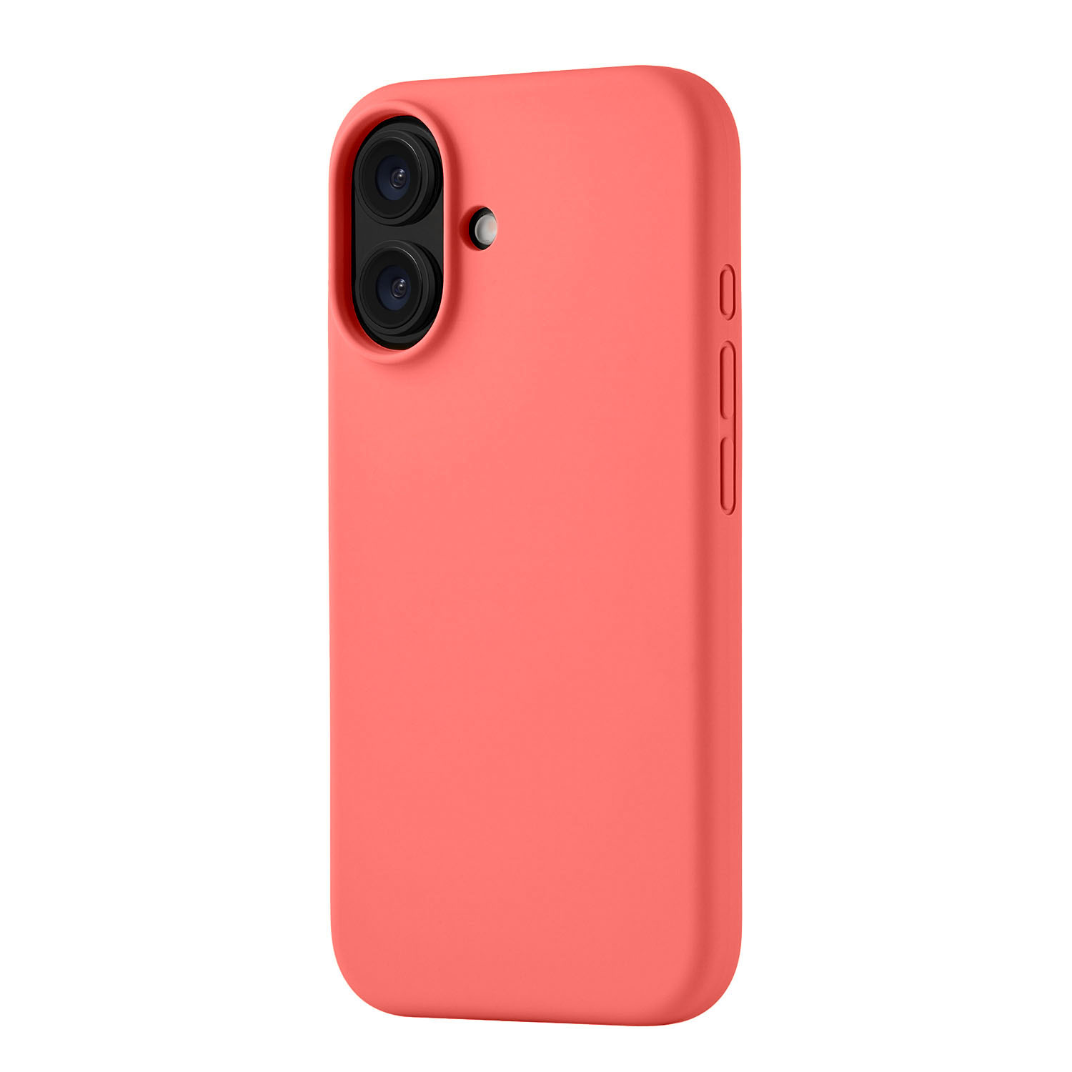 На фото изображено Чехол защитный uBear Touch Mag Case для iPhone 16, коралловый
