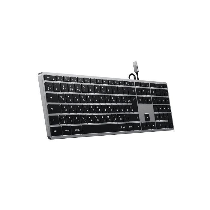 Клавиатура Satechi Slim W3 USB-C Wired Keyboard-RU, серый космос Клавиатура Satechi Slim W3 USB-C Wired Keyboard-RU, серый космос