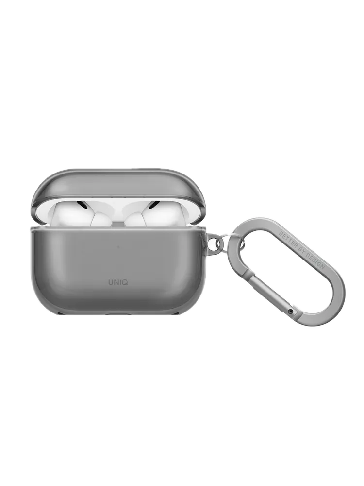 Фото Чехол Uniq Glase TPU для AirPods Pro 3, Glossy Smoke На фото изображено Чехол Uniq Glase TPU для AirPods Pro 3, Glossy Smoke