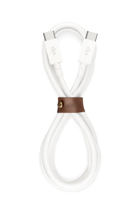 Кабель VLP Nylon Cable USB-C/USB-C, 1.2м, белый