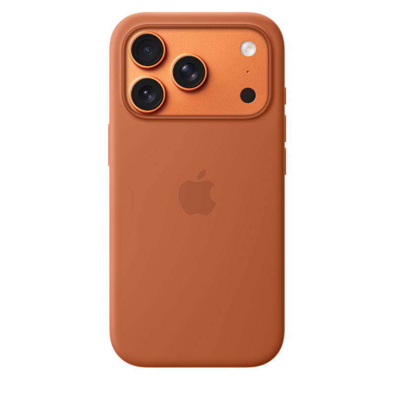 Фото Чехол защитный Apple Silicone Case with MagSafe для iPhone 17 Pro, терракотовый На фото изображено Чехол защитный Apple Silicone Case with MagSafe для iPhone 17 Pro, терракотовый