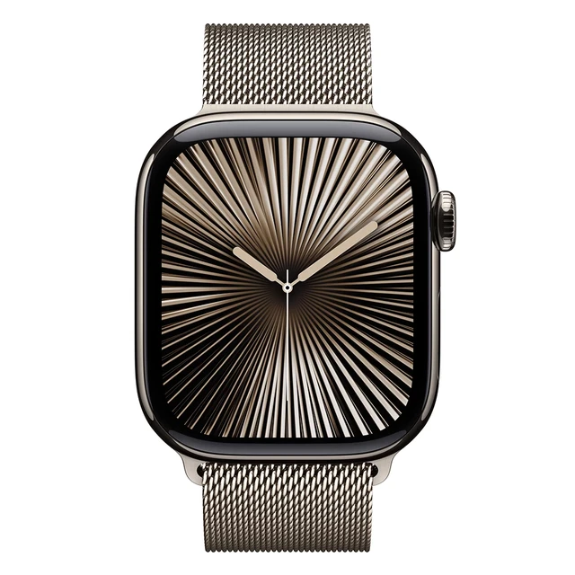 Apple Watch Series 10, 42 мм, корпус из титана цвета «натуральный титан», ремешок Milanese титанового цвета