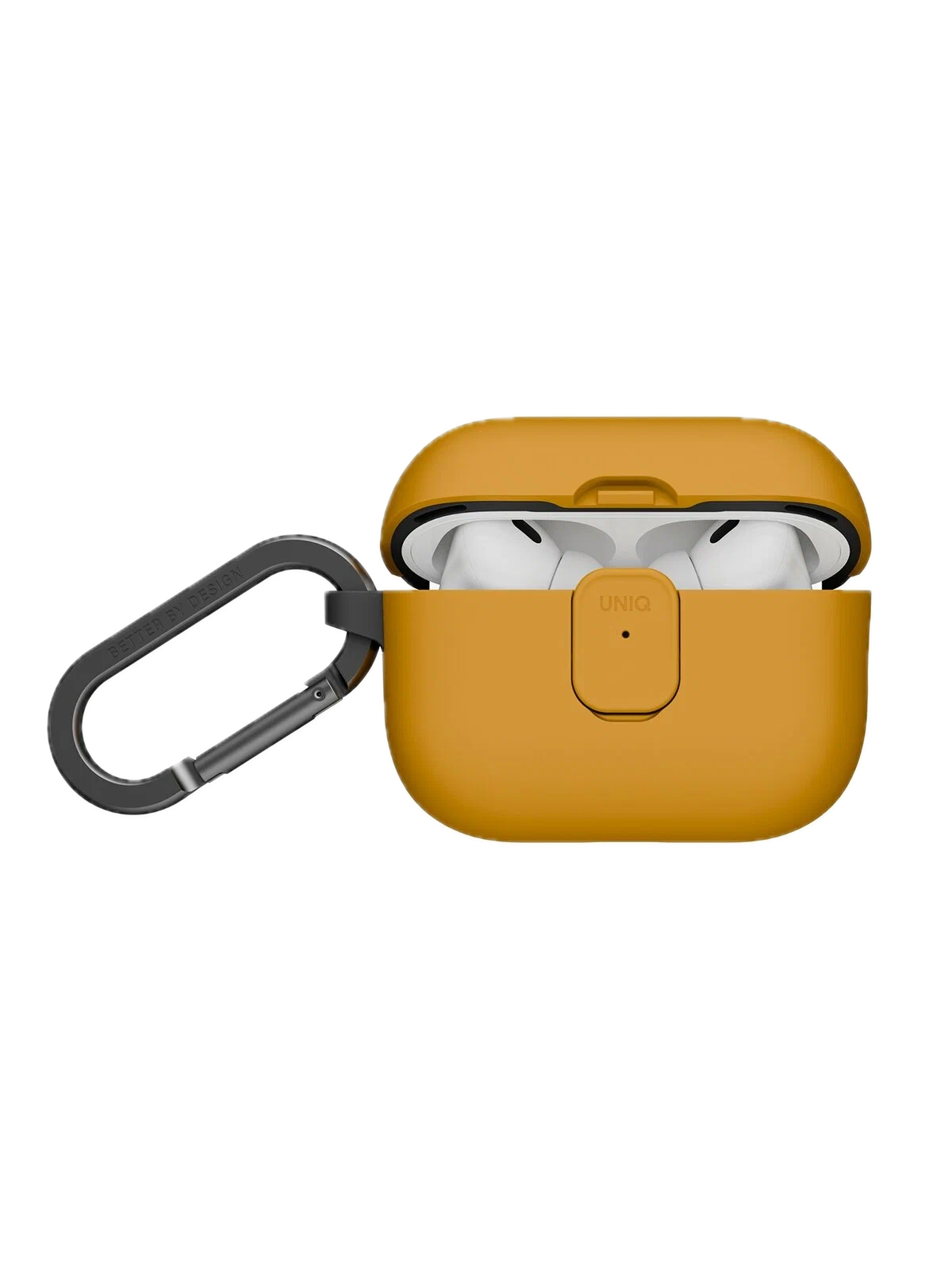 Фото Чехол Uniq CLYDE Lock case для AirPods Pro 3, Racing Yellow/Dark Grey На фото изображено Чехол Uniq CLYDE Lock case для AirPods Pro 3, Racing Yellow/Dark Grey