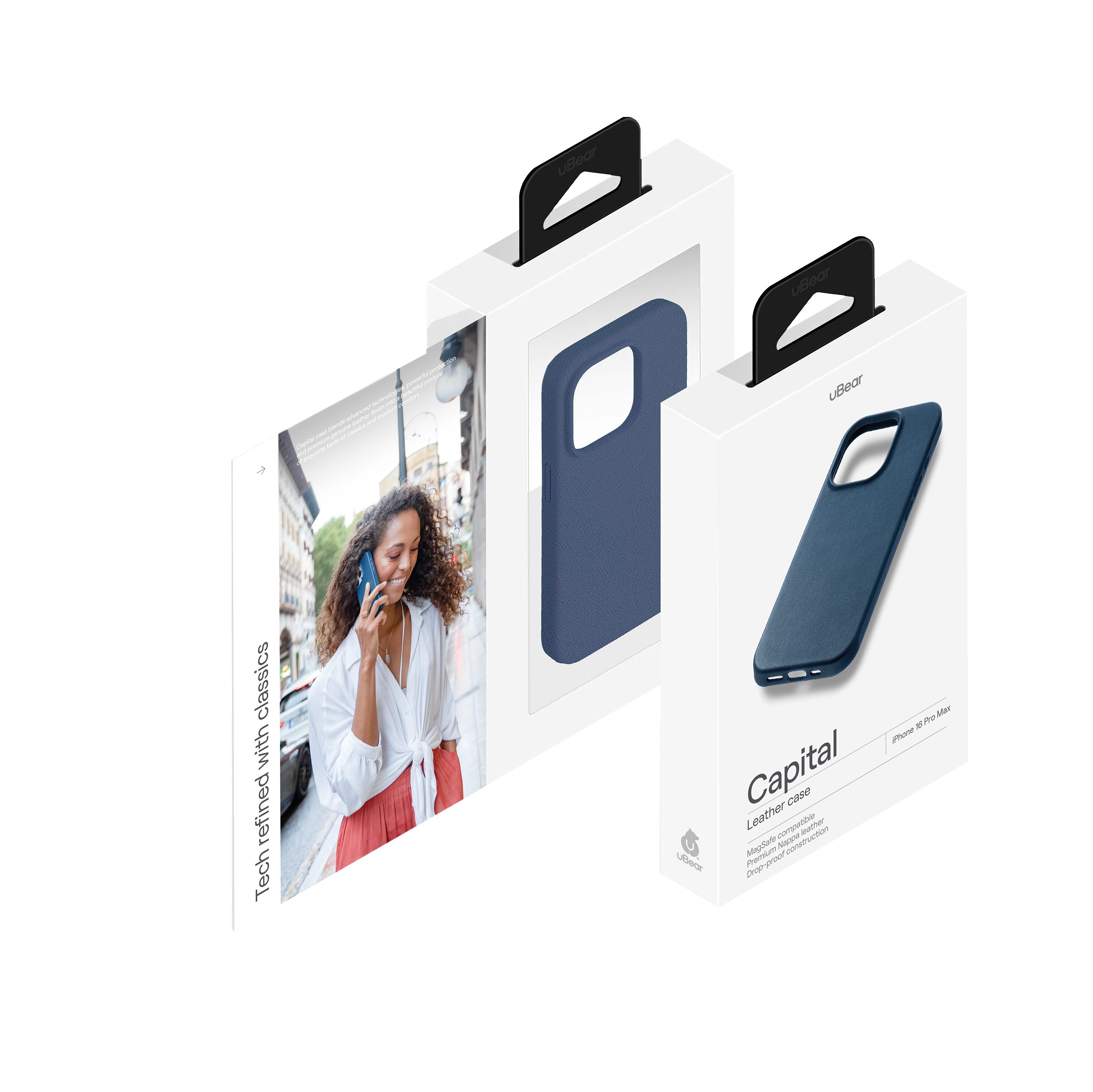 На фото изображено Чехол защитный uBear Capital Case для iPhone 16 Pro Max, синий