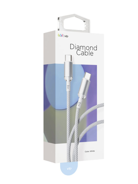 Кабель VLP Diamond Cable USB-C/USB-C, 1.2м, белый
