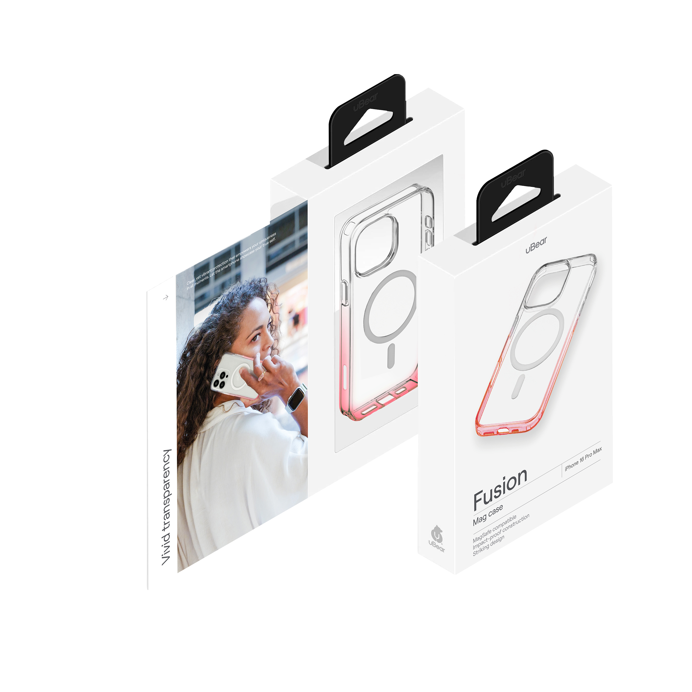Чехол защитный uBear Fusion Mag Case для iPhone 16 Pro Max, неоновый розовый