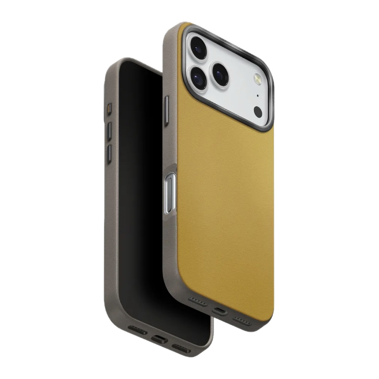 На фото изображено Чехол Uniq Lyden DS Magsafe для iPhone 17 Pro, желтый