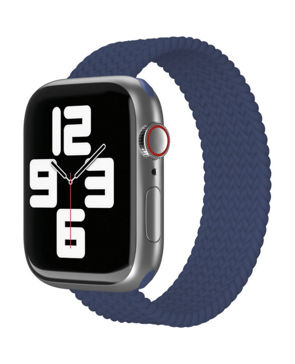 Ремешок нейлоновый плетёный VLP для Apple Watch 38/40/41, L/XL, тёмно-синий