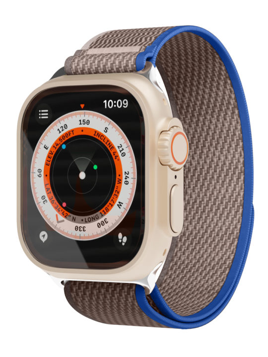 Ремешок нейлоновый VLP Trail Band для Apple Watch 42/44/45/49mm, синий-серый Ремешок нейлоновый VLP Trail Band для Apple Watch 42/44/45/49mm, синий-серый