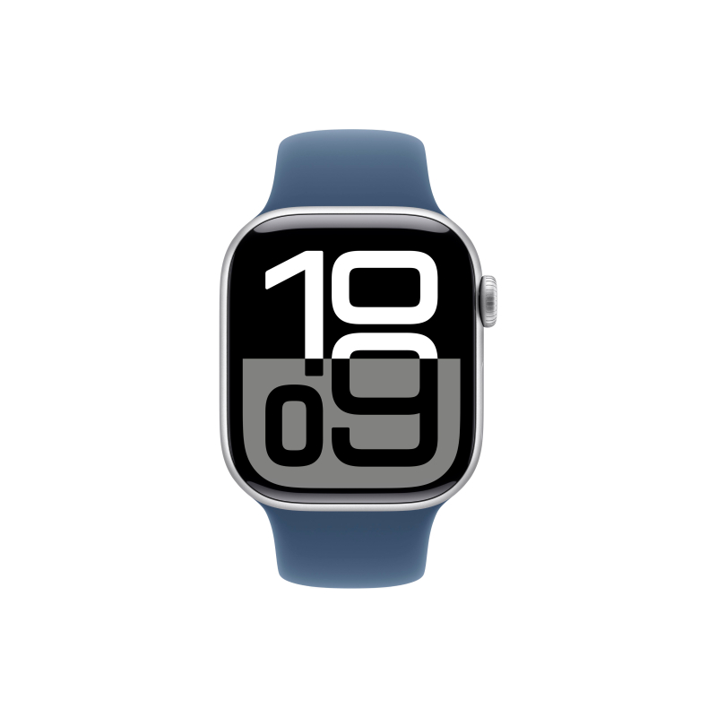 Apple Watch Series 10, 42 мм, корпус из алюминия цвета серебристый, спортивный ремешок, размер S/M Apple Watch Series 10, 42 мм, корпус из алюминия цвета серебристый, спортивный ремешок, размер S/M