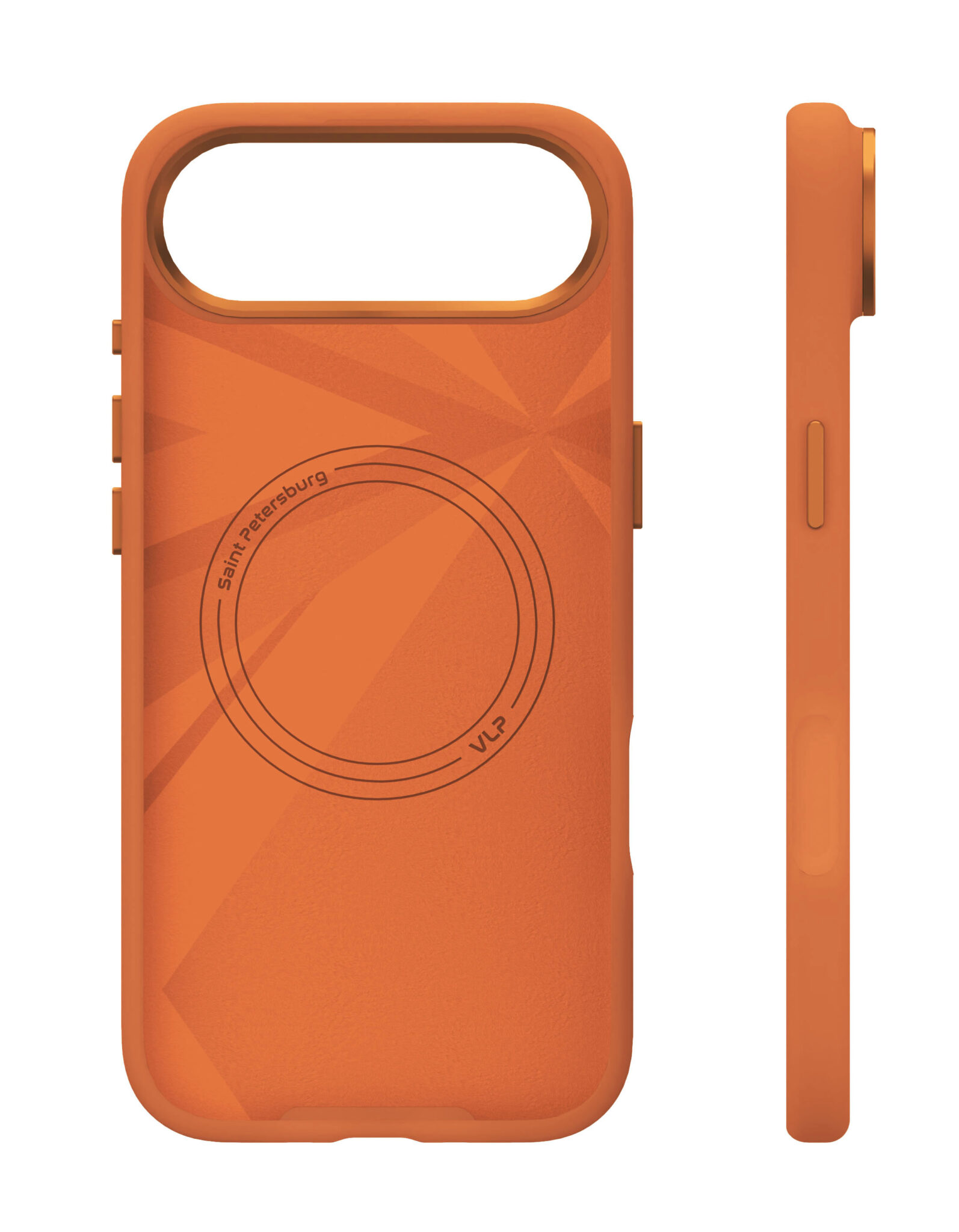 На фото изображено Чехол защитный VLP Aster Pro Case с MagSafe для iPhone Air, оранжевый