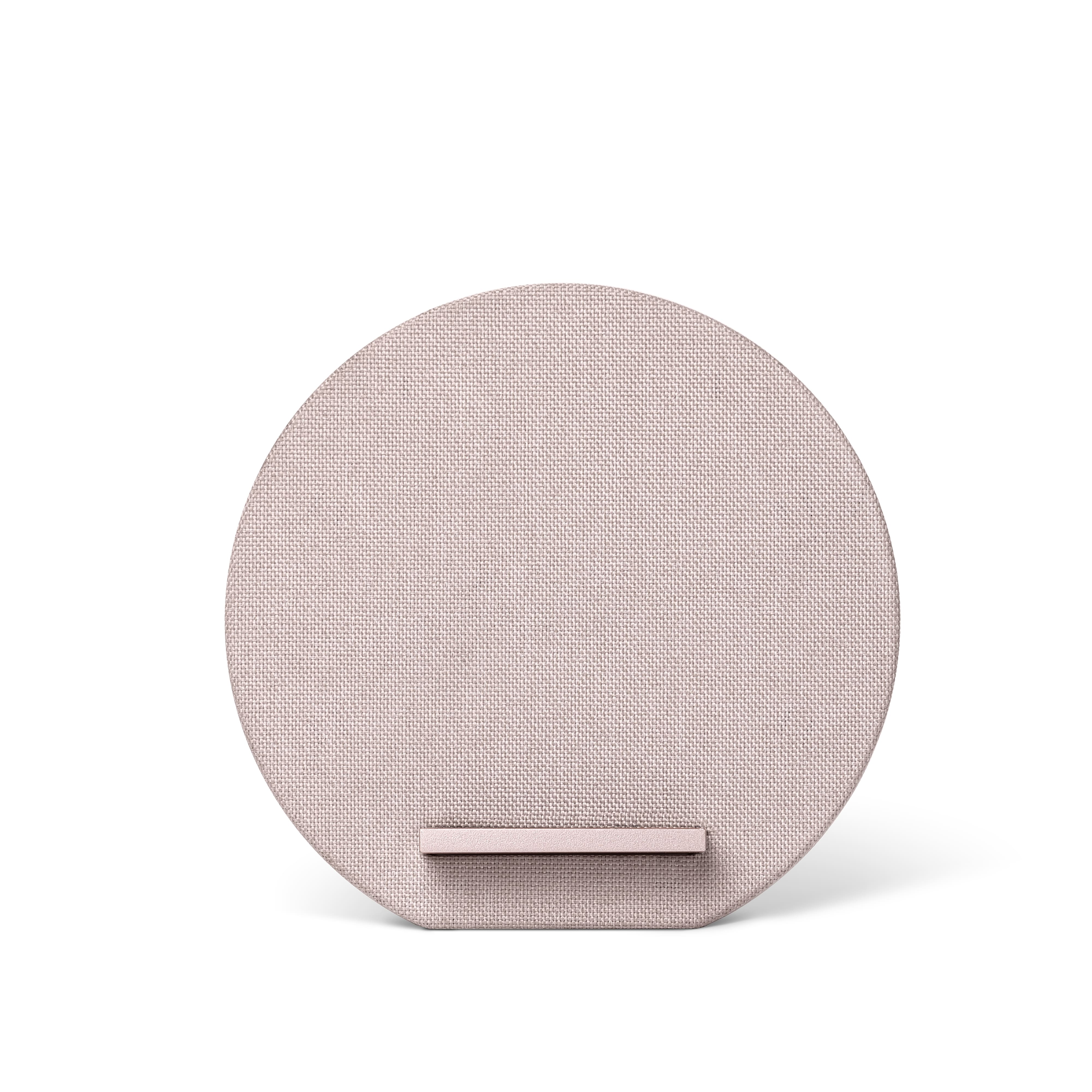 На фото изображено Беспроводное зарядное устройство Native Union Dock Wireless Fabric, с подставкой, розовый