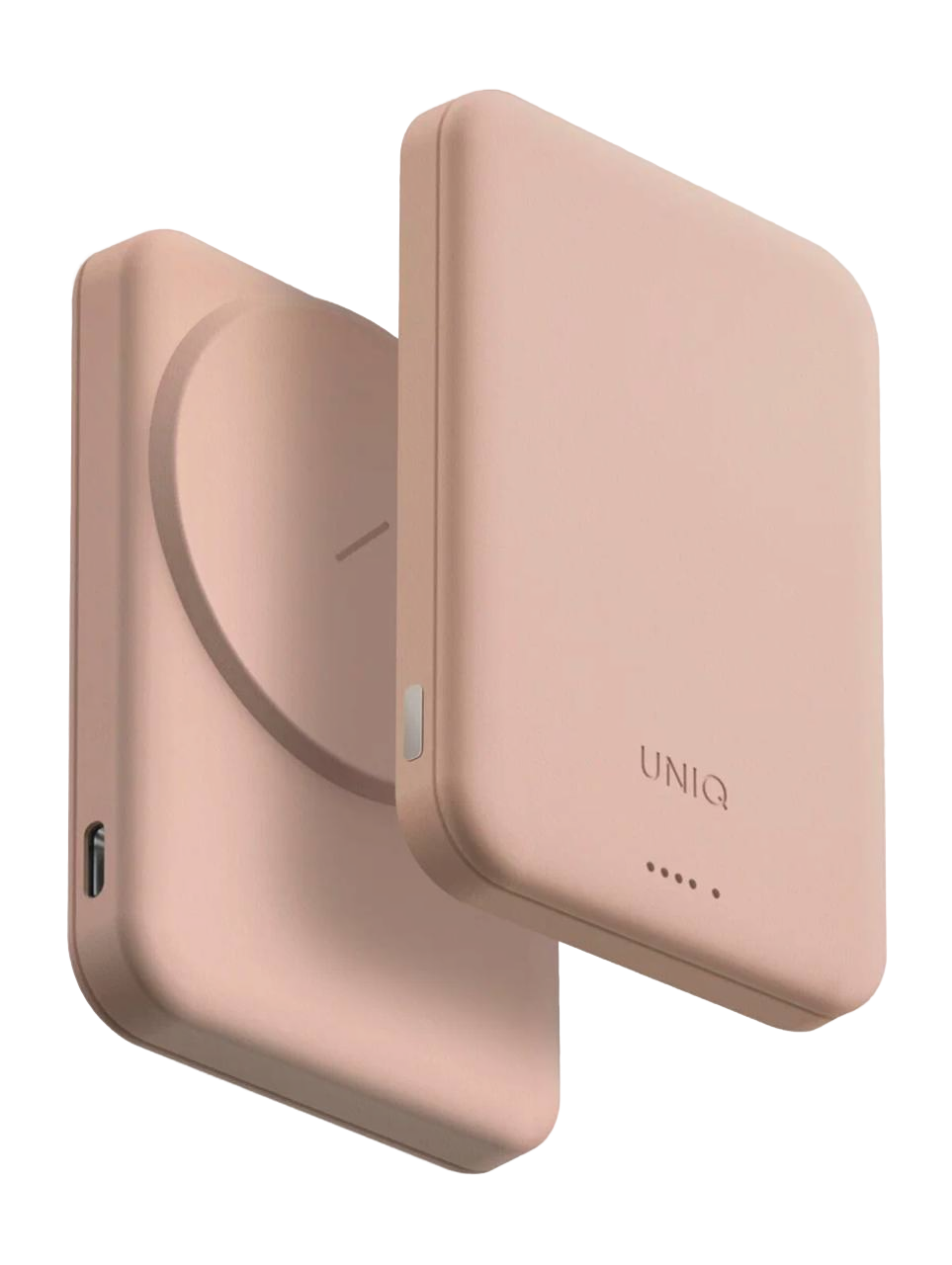 На фото изображено Внешний аккумулятор Uniq Lexa 5000 mAh, розовый