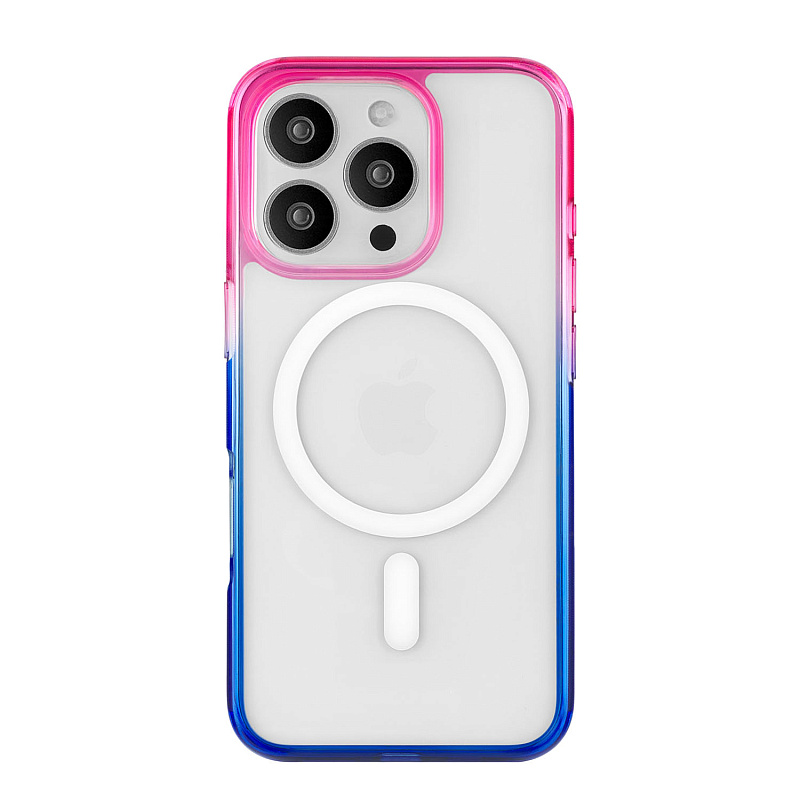 Чехол защитный uBear Fusion Mag Case для iPhone 16 Pro Max, cине-розовый Чехол защитный uBear Fusion Mag Case для iPhone 16 Pro Max, cине-розовый