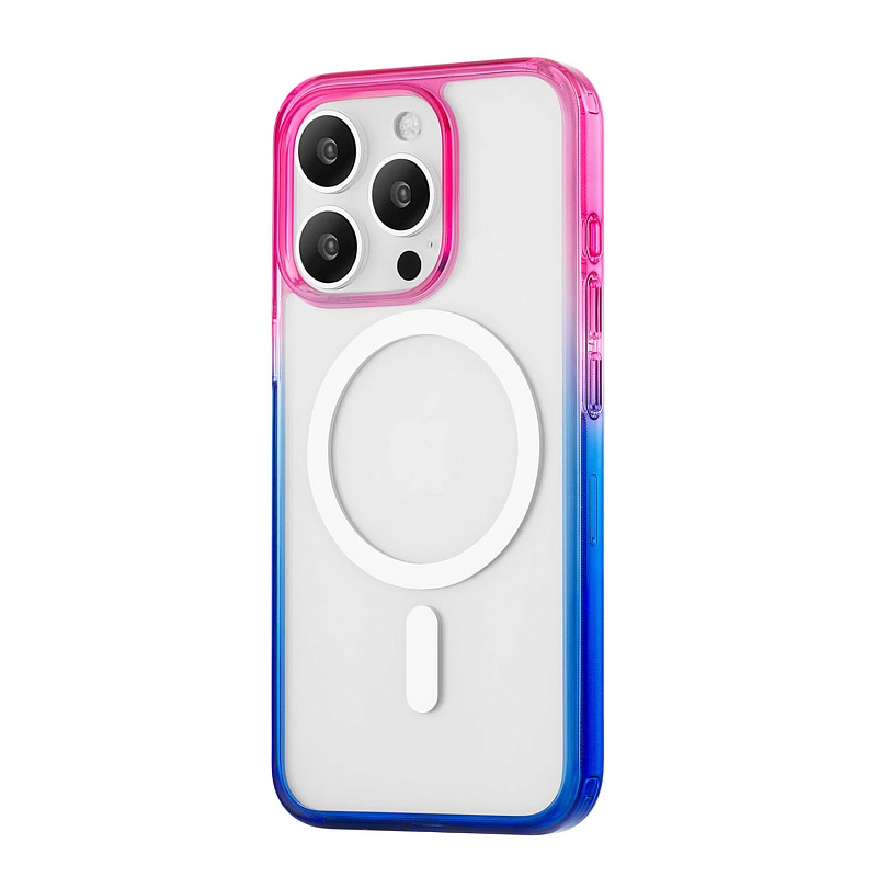 Чехол защитный uBear Fusion Mag Case для iPhone 16 Pro Max, cине-розовый Чехол защитный uBear Fusion Mag Case для iPhone 16 Pro Max, cине-розовый