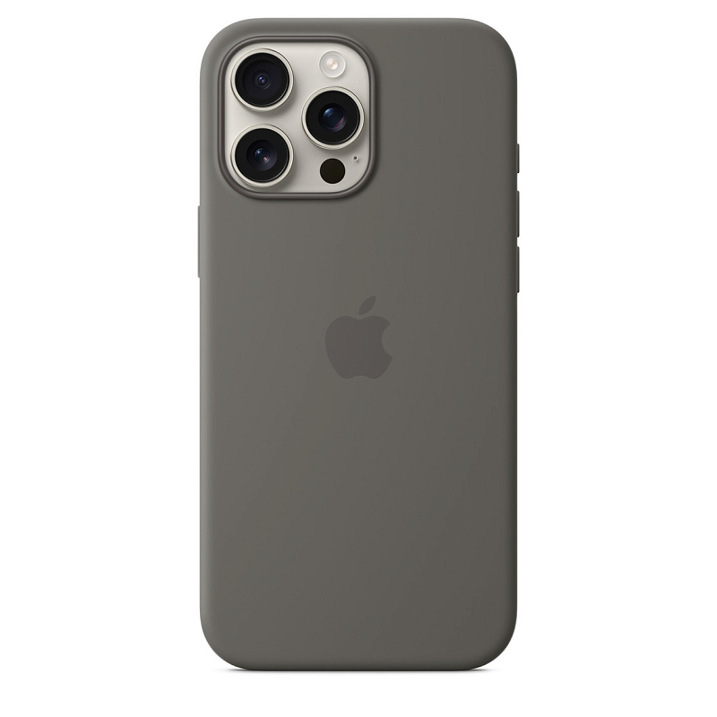 Чехол Apple для iPhone 16 Pro Max Silicone with MagSafe, серый Чехол Apple для iPhone 16 Pro Max Silicone with MagSafe, серый