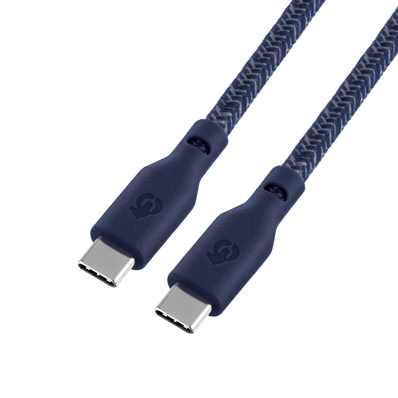 Зарядный кабель uBear Trend, USB-C/USB-С, 1,2м, синий Зарядный кабель uBear Trend, USB-C/USB-С, 1,2м, синий
