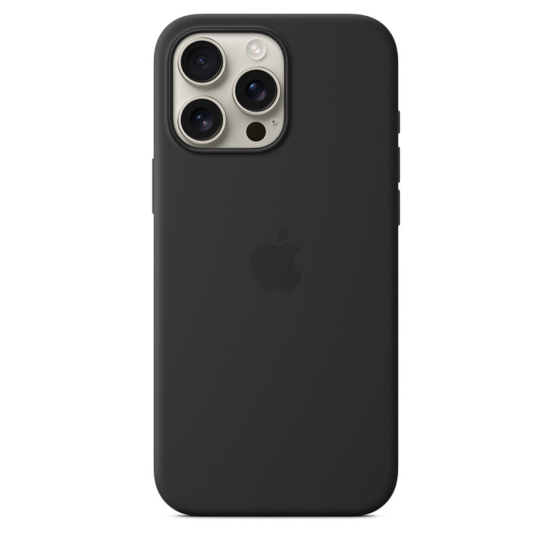 Чехол Apple Silicone Case для iPhone 16 Pro Max with MagSafe, черный Чехол Apple Silicone Case для iPhone 16 Pro Max with MagSafe, черный